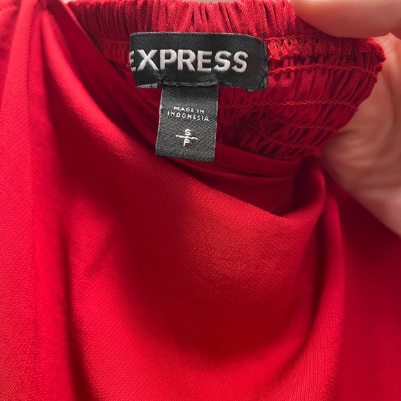 Tie shoulder ruffle hem fit and flare dress from Express - Picture 4 of 5